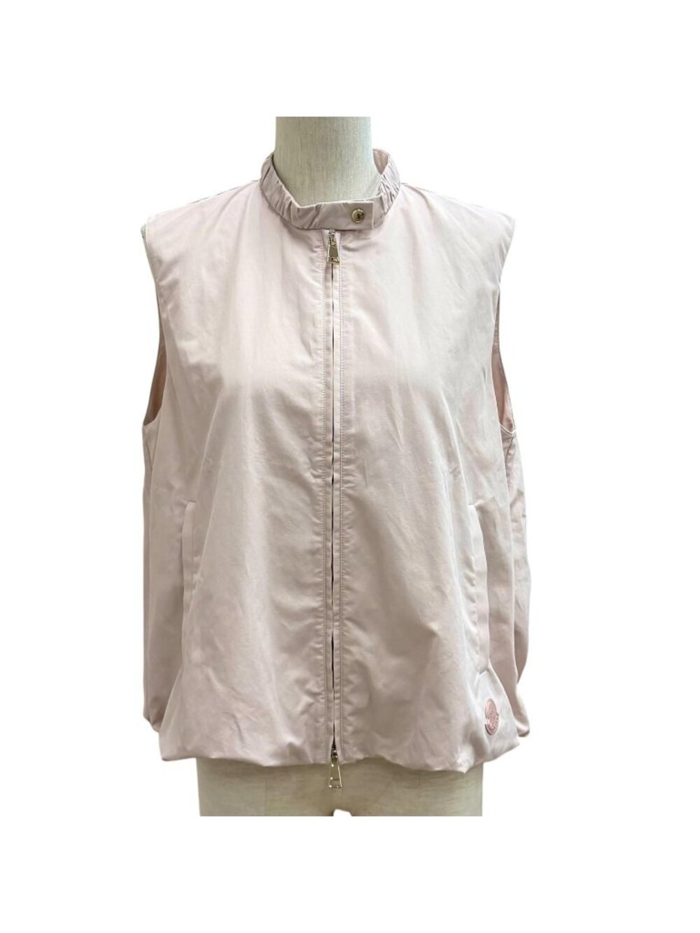 Moncler Leather Logo with Patch Zip UP Vest Pink